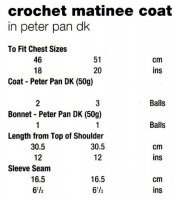 Knitting Pattern - Peter Pan P1023 - DK - Matinee Coat & Bonnet